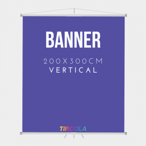 Banner 2,00x3,00cm Lona 2,00x3,00 4x0 Lona Impressa Bastões, ponteiras brancas e corda para pendurar. 