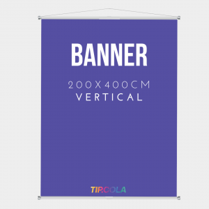Banner 2,00x4,00cm Lona 2,00x4,00 4x0 Lona Impressa Bastões, ponteiras brancas e corda para pendurar. 