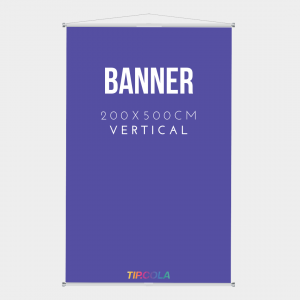 Banner 2,00x5,00cm Lona 2,00x5,00 4x0 Lona Impressa Bastões, ponteiras brancas e corda para pendurar. 