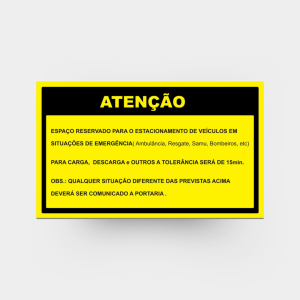 Estacionamento de Veículos em situações de Emergência   4x0 (só frente) Impressão Digital Corte Reto 