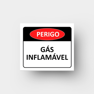PERIGO | GÁS INFLAMÁVEL   4x0 (só frente) Impressão Digital Corte Reto 