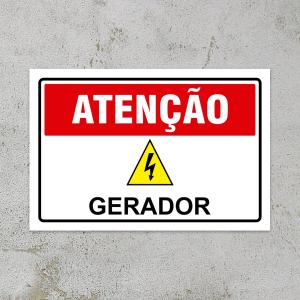 Placa Atenção| Gerador PS 2mm Personalizado 4x0 Impressão UV Corte reto 