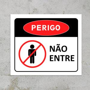 Placa Perigo | Não entre PS 2mm Personalizado 4x0 Impressão UV Corte reto 