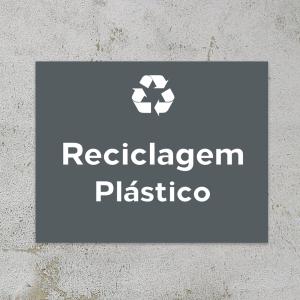Placa Reciclagem Plástico PS 2mm Personalizado 4x0 Impressão UV Corte reto 